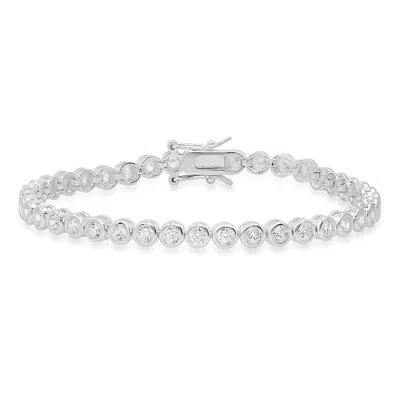 Kylie Harper Women's Bezel Set Diamond Cz Tennis Bracelet In Sterling Silver In Metallic