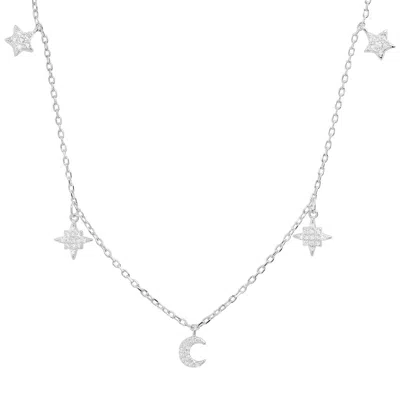 Kylie Harper Women's Dangling Celestial Charm Necklace In Sterling Silver