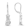 Kylie Harper Women's Dangling Kitty Cat Diamond Cz Leverback Earrings In Sterling Silver