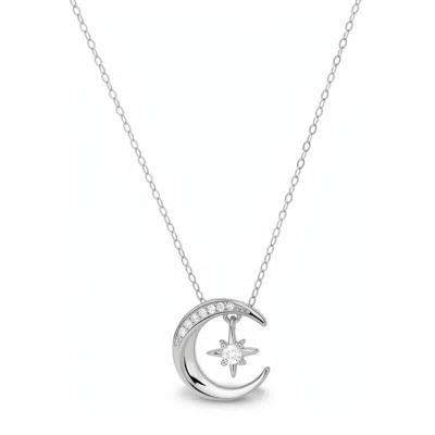 Kylie Harper Women's Dangling Moon & Star Pendant Necklace In Sterling Silver
