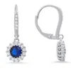 Kylie Harper Women's Dangling Sapphire Halo Leverback Earrings In Sterling Silver In Metallic