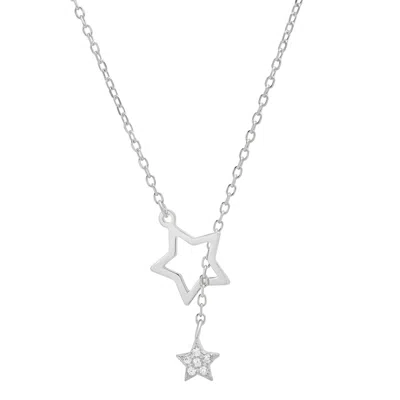 Kylie Harper Women's Diamond Cz Dangling Stars Lariat Y Necklace In Sterling Silver In Gold