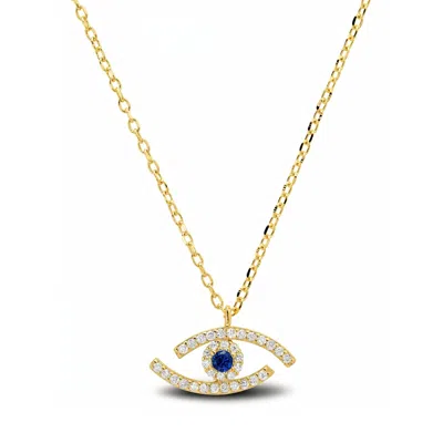 Kylie Harper Women's Gold Abstract Evil Eye Pendant Necklace