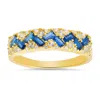 Kylie Harper Women's Gold Baguette-cut Sapphire Band Ring