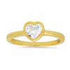 Kylie Harper Women's Gold Bezel Set Diamond Cz Heart Ring In Gold