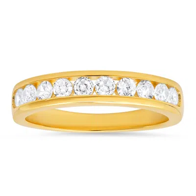 Kylie Harper Women's Gold Channel-set Round Cz Band Ring