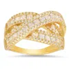 Kylie Harper Women's Gold Crossover Highway Statement Ring