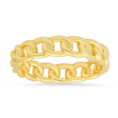 Kylie Harper Women's Gold Curb Chain Eternity Band Ring