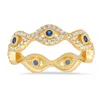 Kylie Harper Women's Gold Diamond Cz Evil Eye Eternity Band Ring In Gold