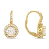 Kylie Harper Women's Gold Diamond Cz Halo Filigree Leverback Earrings In Gold