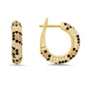 Kylie Harper Women's Gold Leopard Skin Pave Diamond Cz Hoop Earrings