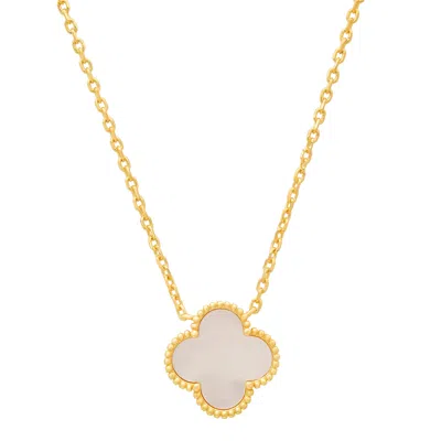 Kylie Harper Women's Gold Mother Of Pearl Clover Necklace