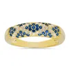 Kylie Harper Women's Gold Pave Sapphire 'x' Band Ring