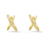 Kylie Harper Women's Gold Pave X Hoop Earrings