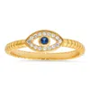 Kylie Harper Women's Gold Petite Diamond Cz Evil Eye Ring In Gold