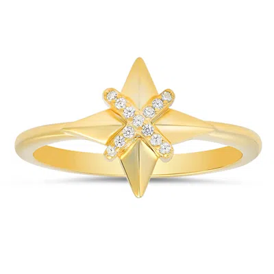 Kylie Harper Women's Gold Petite Diamond Cz North Star Ring