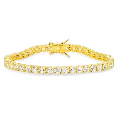 Kylie Harper Women's Gold Round Cut Diamond Cz Tennis Bracelet