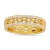 Kylie Harper Women's Gold Vintage Diamond Cz Eternity Band Ring In Gold