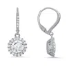 Kylie Harper Women's Halo Diamond Cz Leverback Earrings In Sterling Silver In Silver