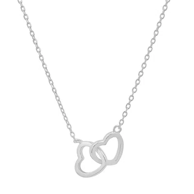 Kylie Harper Women's 'interlocking Love' Hearts Necklace In Sterling Silver