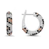 Kylie Harper Sterling Silver Leopard Skin Pave Cz Hoop Earrings In Metallic