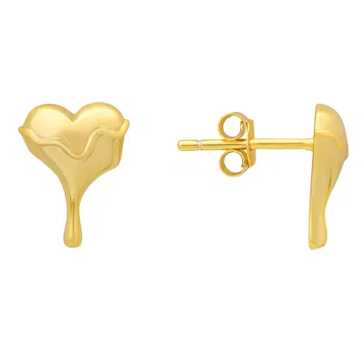 Kylie Harper Women's 'melting Gold' Heart Stud Earrings