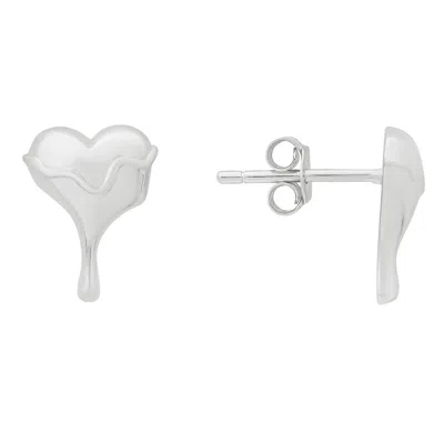 Kylie Harper Women's 'melting Gold' Heart Stud Earrings In Sterling Silver In Metallic