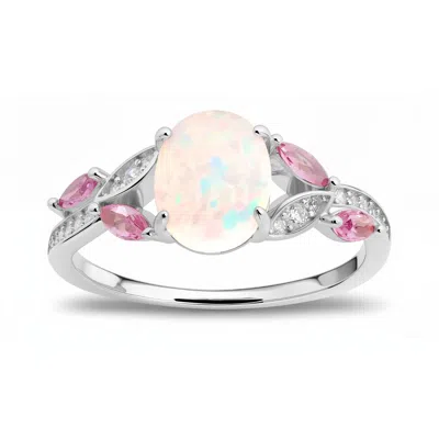 Kylie Harper Women's Opal & Pink Sapphire Floral Ring In Sterling Silver