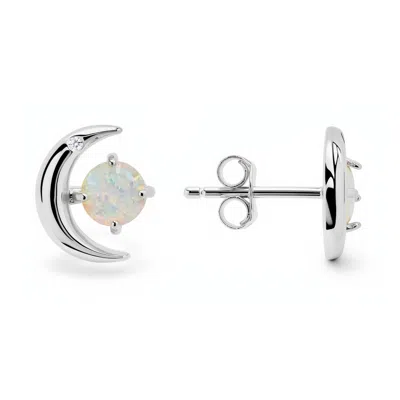 Kylie Harper Women's Opal Sun & Moon Celestial Stud Earrings In Sterling Silver In Metallic