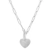 Kylie Harper Women's Paperclip Toggle Heart Diamond Necklace In Sterling Silver In Neutral