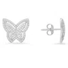 Kylie Harper Women's Pave Butterfly Diamond Cz Stud Earrings In Sterling Silver In Metallic