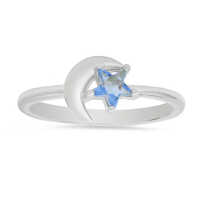 Kylie Harper Women's Petite Celestial Star & Moon Ring In Sterling Silver
