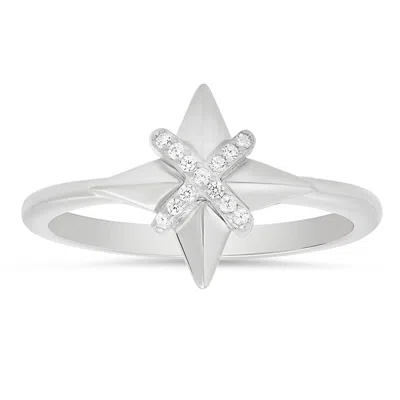 Kylie Harper Women's Petite Diamond Cz North Star Ring In Sterling Silver