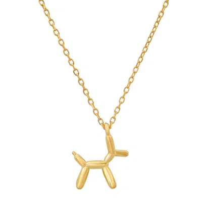 Kylie Harper Women's Petite Gold Balloon Dog Pendant Necklace