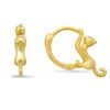 Kylie Harper Women's Petite Gold Kitty Cat Hoop Earrings