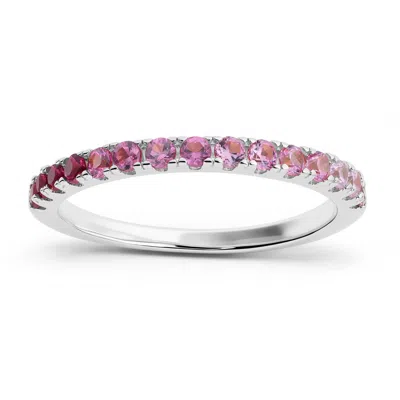 Kylie Harper Women's Petite Pink Ombré Stackable Ring In Sterling Silver