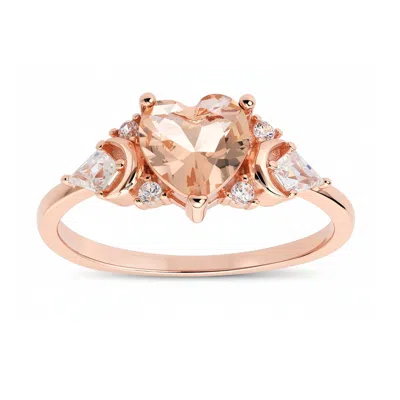 Kylie Harper Women's Rose Gold Heart-cut Morganite Celestial Ring