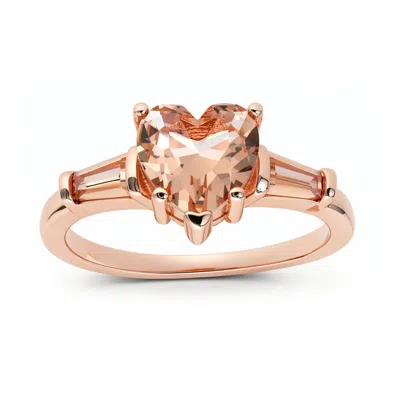 Kylie Harper Women's Rose Gold Heart-cut Morganite Statement Ring