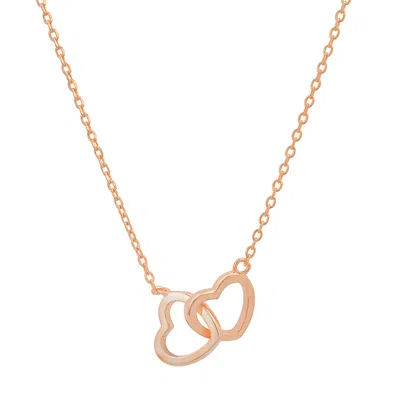 Kylie Harper Women's Rose Gold 'interlocking Love' Hearts Necklace