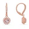 Kylie Harper Women's Rose Gold Morganite Halo Leverback Earrings In Gold