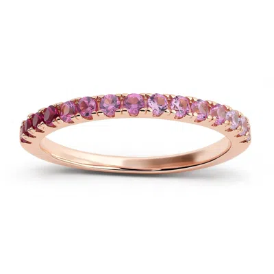 Kylie Harper Women's Rose Gold Petite Pink Ombré Stackable Ring