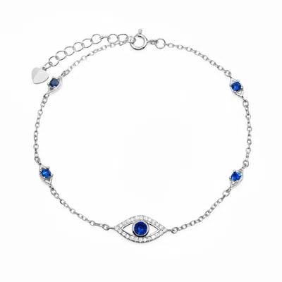 Kylie Harper Women's Sapphire Evil Eye Station Bracelet In Sterling Silver In Metallic