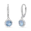 Kylie Harper Women's Silver Aquamarine Halo Leverback Earrings In Silver