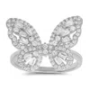 Kylie Harper Women's Silver Baguette Diamond Cz Butterfly Ring In Silver