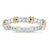 Kylie Harper Women's Silver / Gold Two Tone Diamond Cz "x" Stackable Eternity Band Ring In Sterling Silver In Multi