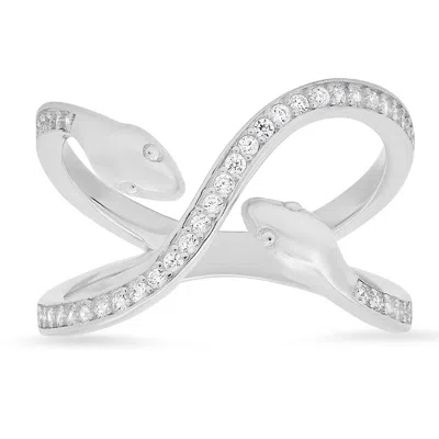 Kylie Harper Women's Snake X Ring In Sterling Silver
