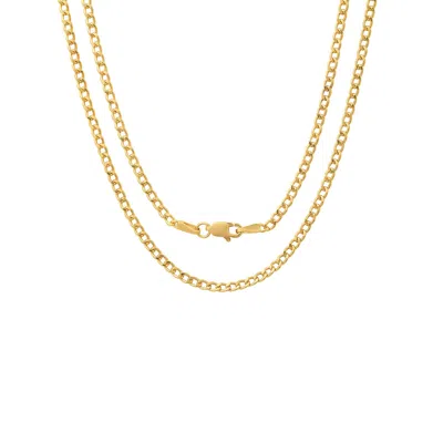 Kylie Harper Women's Solid Gold Miami Cuban Curb Chain Necklace