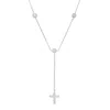 Kylie Harper Women's Sterling Silver Bezel-set Diamond Cz Cross Y Necklace