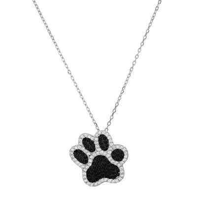 Kylie Harper Women's Sterling Silver Diamond Cz Doggy Paw Pendant