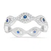 Kylie Harper Women's Sterling Silver Diamond Cz Evil Eye Eternity Band Ring In Silver